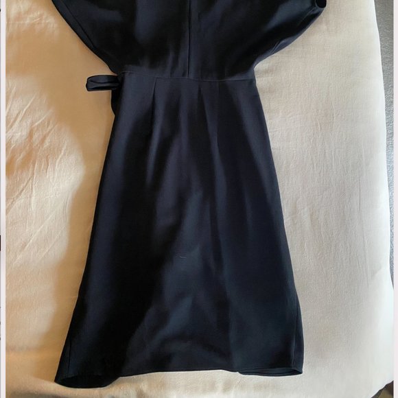 Topshop Midi Wrap Dress Black Sz S - Picture 5 of 5